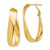Image of 36.05mm 14K Yellow Gold High Polished 7mm Wavy Oval Omega Back Hoop Earrings