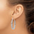 Image of 43.38mm 14k White Gold Polished and Textured Twisted Fancy Oval Hoop Earrings