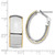 Image of 26.08mm 14k White Gold 9.5mm Polished with 14k Yellow Gold Diamond-cut wire Accent Oval Hoop Earrings