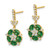 Image of 21.61mm 14K Yellow Gold Lab Grown Diamond SI1/SI2, G H I, Created Emerald Earrings