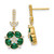 Image of 21.61mm 14K Yellow Gold Lab Grown Diamond SI1/SI2, G H I, Created Emerald Earrings