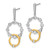 Image of 29.81mm 14K Two-tone Gold Lab Grown Diamond SI1/SI2, G H I, Fancy Circle Drop Post Earrings