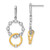 Image of 29.81mm 14K Two-tone Gold Lab Grown Diamond SI1/SI2, G H I, Fancy Circle Drop Post Earrings