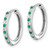 Image of 14K White Gold Lab Grown Diamond SI1/SI2, G H I, & Created Emerald Hinge Hoop Earrings Image of 14K White Gold Lab Grown Diamond SI1/SI2, G H I, & Created Emerald Hinge Hoop Earrings
