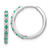 Image of 14K White Gold Lab Grown Diamond SI1/SI2, G H I, & Created Emerald Hinge Hoop Earrings Image of 14K White Gold Lab Grown Diamond SI1/SI2, G H I, & Created Emerald Hinge Hoop Earrings