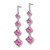 Image of 41.41mm 14K White Gold Lab Grown Diamond SI1/SI2, G H I, and Created Pink Sapphire Drop Post Earrings