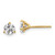 Image of 14K Yellow Gold 1 carat total weight Round SI1/SI2 G H I Lab Grown Diamond 3 Prong Stud Post Earrings