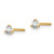 Image of 14K Yellow Gold 1/10 carat total weight Round SI1/SI2 G H I Lab Grown Diamond 3 Prong Stud Post Earrings