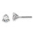 Image of 14k White Gold 1 carat total weight Round VS/SI D E F Lab Grown Diamond Screw Back 3 Prong Stud Post Earrings
