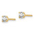 Image of 14K Yellow Gold 1/5 carat total weight Round Certified VS/SI D E F Lab Grown Diamond 4 Prong Stud Post Earrings