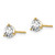 Image of 14K Yellow Gold 1 carat total weight Round SI1/SI2 G H I Lab Grown Diamond Screw Back 3 Prong Stud Post Earrings