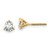 Image of 14K Yellow Gold 1 carat total weight Round SI1/SI2 G H I Lab Grown Diamond Screw Back 3 Prong Stud Post Earrings