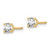 Image of 14K Yellow Gold 1/3 carat total weight Round VS/SI D E F Lab Grown Diamond Screw Back 4 Prong Stud Post Earrings