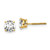 Image of 14K Yellow Gold 1 1/2 carat total weight Round VS/SI D E F Lab Grown Diamond Screw Back 4 Prong Stud Post Earrings