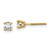 Image of 14K Yellow Gold 1/2 carat total weight Round SI1/SI2 G H I Lab Grown Diamond Screw Back 4 Prong Stud Post Earrings