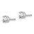 Image of 14k White Gold 1/2 carat total weight Round Certified VS/SI D E F Lab Grown Diamond Screw Back 4 Prong Stud Post Earrings