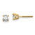 Image of 14K Yellow Gold 2/3 carat total weight Round Certified VS/SI D E F Lab Grown Diamond Screw Back 4 Prong Stud Post Earrings