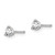 Image of 14k White Gold 1/4 carat total weight Round Certified SI1/SI2 G H I Lab Grown Diamond Screw Back 3 Prong Stud Post Earrings
