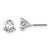 Image of 14k White Gold 1 1/2 carat total weight Round Certified SI1/SI2 G H I Lab Grown Diamond Screw Back 3 Prong Stud Post Earrings