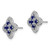 Image of 12.5mm 14K White Gold Lab Grown Diamond and Lab Created Blue Sapphire Post Earrings