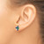 Image of 9.8mm 14K White Gold Lab Grown Diamond Created Blue Sapphire Created Emerald Earrings