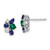 Image of 9.8mm 14K White Gold Lab Grown Diamond Created Blue Sapphire Created Emerald Earrings