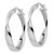 Image of 28.15mm Sterling Silver Rhodium-plated Polished Oval Twisted Hoop Earrings QLE1365