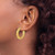 Image of 26mm 14K Yellow Gold Polished Textured Hoop Earrings LE2198