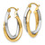 Image of 22mm 14K Two-tone Gold Polished Oval Hinged Hoop Earrings 96Y