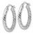 Image of 25.5mm Sterling Silver Rhodium-plated Polished Diamond-cut Hoop Earrings QLE1370