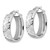 Image of 24.62mm Sterling Silver Rhodium-plated Polished Diamond-cut Oval Hoop Earrings QLE1367