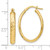 Image of 14K Yellow Gold Polished Diamond-cut Oval Hoop Earrings