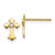 Image of 9mm 14K Yellow Gold Madi K CZ Childrens Cross Post Earrings GK871