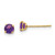 Image of 4mm 14K Yellow Gold Madi K Round Amethyst 4mm Post Earrings