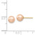 Image of 6.28mm 14K Yellow Gold Madi K 6-7mm Pink Round Freshwater Cultured Pearl Stud Post Earrings