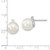 Image of 8-9mm Majestik Sterling Silver Rhodium-plated 8-9mm White Simulated Pearl and CZ Post Earrings