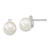 Image of 8-9mm Majestik Sterling Silver Rhodium-plated 8-9mm White Simulated Pearl and CZ Post Earrings