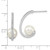 Image of Majestic Sterling Silver Rhodium-plated 8-9mm White Simulated Pearl CZ J-Hoop Post Earrings