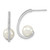 Image of Majestic Sterling Silver Rhodium-plated 8-9mm White Simulated Pearl CZ J-Hoop Post Earrings