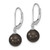 Image of 8-9mm Majestik Sterling Silver Rhodium-plated 8-9mm Black Simulated Pearl Leverback Dangle Earrings