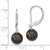 Image of 8-9mm Majestik Sterling Silver Rhodium-plated 8-9mm Black Simulated Pearl Leverback Dangle Earrings