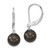 Image of 8-9mm Majestik Sterling Silver Rhodium-plated 8-9mm Black Simulated Pearl Leverback Dangle Earrings