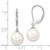 Image of 10-11mm Majestik Sterling Silver Rhodium-plated 10-11mm White Simulated Pearl Leverback Dangle Earrings