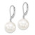 Image of 12-13mm Majestik Sterling Silver Rhodium-plated 12-13mm White Simulated Pearl Leverback Dangle Earrings Image of 12-13mm Majestik Sterling Silver Rhodium-plated 12-13mm White Simulated Pearl Leverback Dangle Earrings