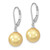 Image of 10-11mm Majestik Sterling Silver Rhodium-plated 10-11mm Yellow Simulated Pearl Leverback Dangle Earrings