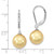 Image of 10-11mm Majestik Sterling Silver Rhodium-plated 10-11mm Yellow Simulated Pearl Leverback Dangle Earrings
