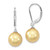 Image of 10-11mm Majestik Sterling Silver Rhodium-plated 10-11mm Yellow Simulated Pearl Leverback Dangle Earrings