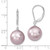 Image of 12-13mm Majestik Sterling Silver Rhodium-plated 12-13mm Purple Simulated Pearl Leverback Dangle Earrings
