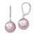 Image of 12-13mm Majestik Sterling Silver Rhodium-plated 12-13mm Purple Simulated Pearl Leverback Dangle Earrings