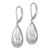 Image of 18mm Majestik Sterling Silver Rhodium-plated 10x18mm Teardrop Grey Simulated Pearl Leverback Dangle Earrings